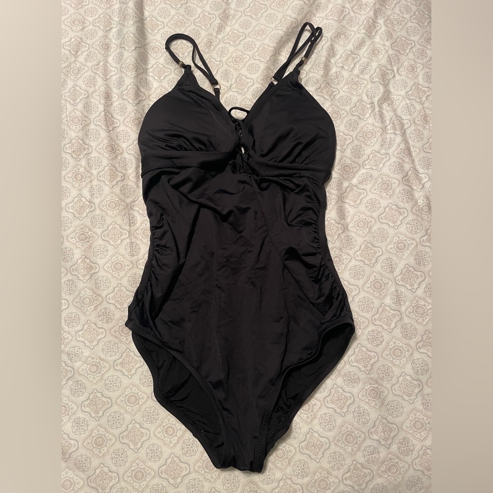 A Pea In The Pod - Tie Front Maternity One Piece Swimsuit